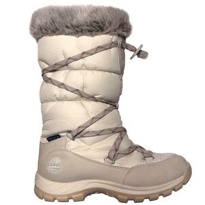 Timberland Mount Hope Waterproof Winter Boots Womens 7.5 Cream Primaloft 2161R